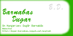 barnabas dugar business card