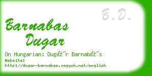 barnabas dugar business card